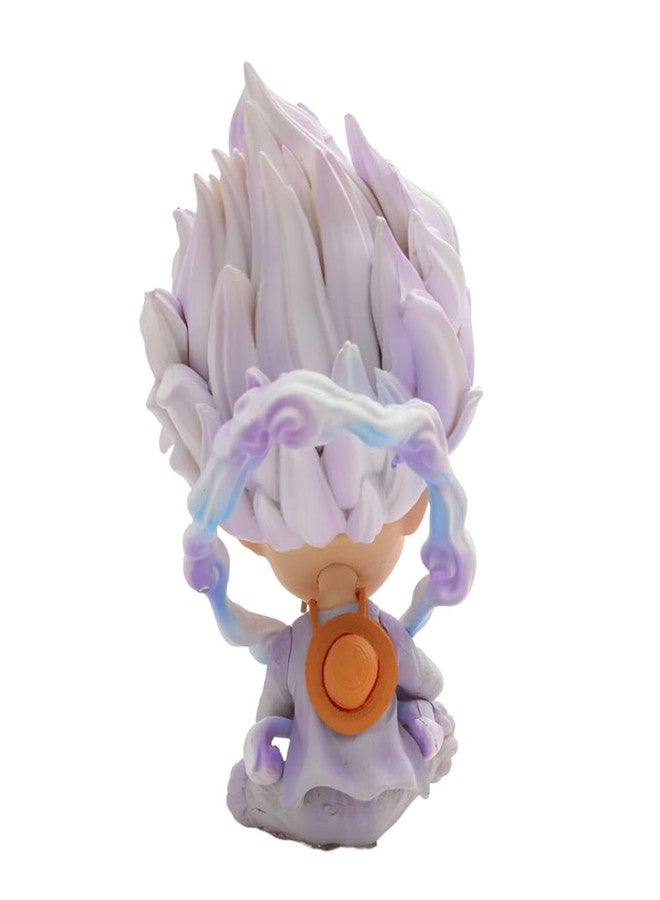 Funfob Blue Aura Monkey D Luffy Gear 5 Action Figure Height - 14Cm Pvc Multicolour Collectible For Anime Fans (Gear 5 Sharp Hair) - Image 3